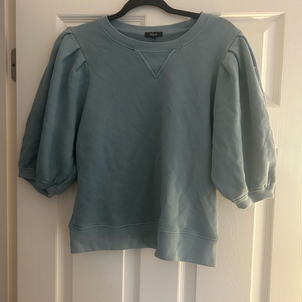 NWOT Rails Teal Puff Sleeve Sweatshirt size large - Picture 10 of 10